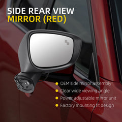 Side Mirror For Mazda CX-5 2015 2016 Blind Spot Right 6 Pins Red Passenger Side Rear View Mirror Power Glass Turn Signal Light Manual Folding Door Mirrors OE# MA1321208 CLH85707056