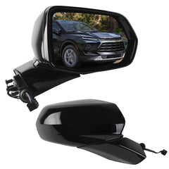 Rear View Mirror Assembly Compatible with Chevy Chevrolet Blazer 2019-2025 Manual Folding Heated Power Glass Replace 84698487 Right Passenger Side Black(5Pins)