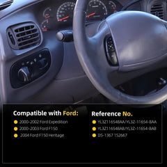 Headlight Switch Headlamp Dimmer Switch with Fog Light Function Fit for 2000-2002 Ford Expedition, 2000-2003 F-150, 2004 F-150 Heritage Replaces YL3Z-11654-BAA YL3Z-11654-BAB DS-1367 1S2667