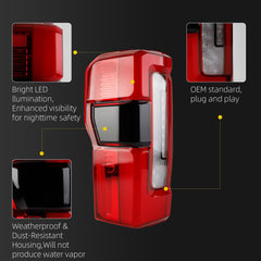 Tail Light Assembly LED Compatible With 2023-2026 Ford F250 F350 F450 Super Duty w/Blind Spot Taillight Rear Lamp Left Driver Side Replace PC3Z-13405-C PC3B-13B505-C