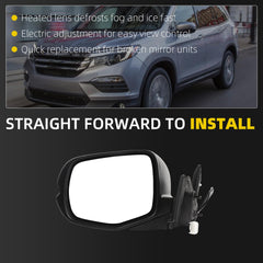 Side Rear View Mirror Compatible with 2016-2022 Honda Pilot Power Heated ABS Housing Door Rearview Mirror Driver Left 76250-TG7-A11ZD 76250TG7A11ZA H01320289(5pin)