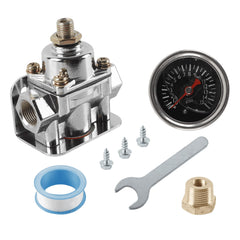 Dasbecan Fuel Pressure Regulator Carburetor with Gauge Kit 12-803