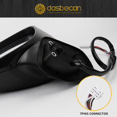 Left Driver Side Mirror Compatible with Mazda CX-5 2017-2022 Heated or Non-heated, Manual Fold Power Glass Turn Signal Blind Spot Detection, Black Door Mirror #KC9E69181A (7Pins)