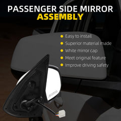 Passenger Side Mirror Compatible with 2016-2023 Toyota Tacoma White Right Door Mirror w/Power Glass/Heated Glass Feature Replace# 8791004220 (5pins) Visit the Dasbecan Store