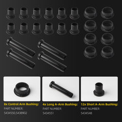 Rear Left and Right A-Arm Bushing Shafts Kit Compatible with 2003-2010 Sportsman 400 450 500 600 700 800 Replace# 5434548 5133806 5020826