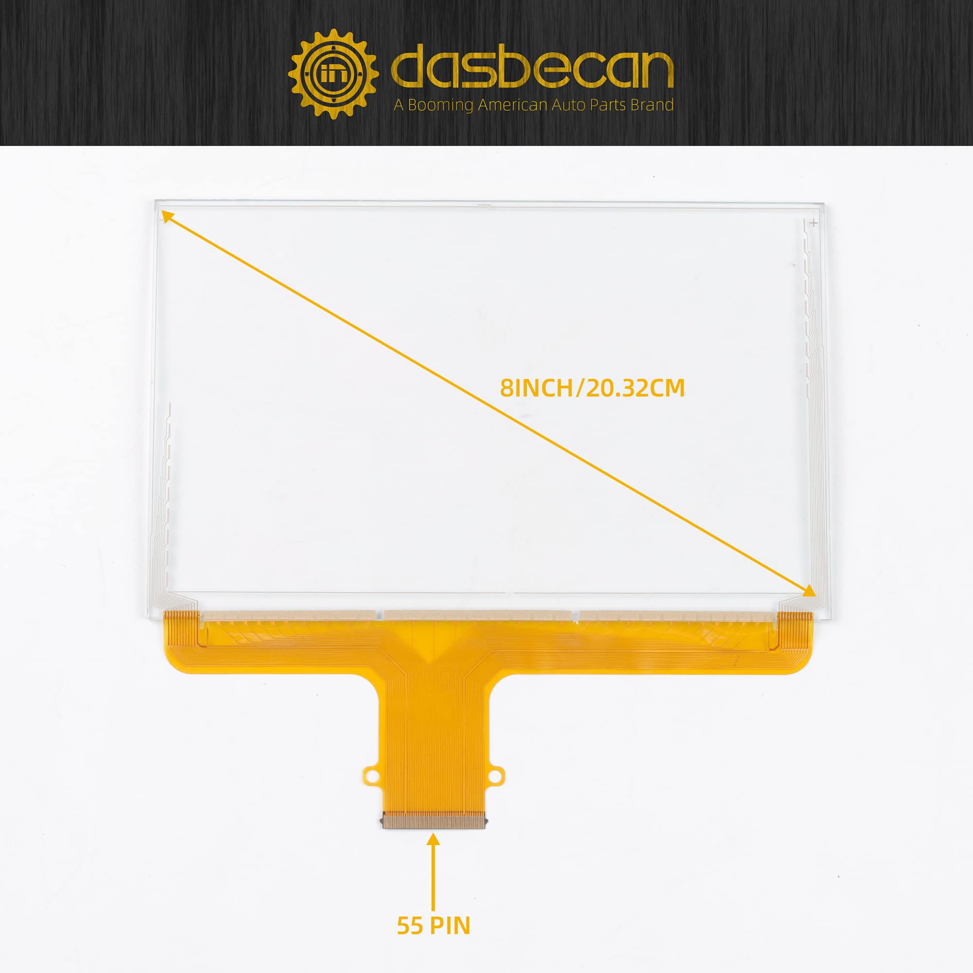 Touch Screen Compatible with 2015-2018 GMC Yukon/XL/Canyon/Sierra Chevy Colorado/Suburban/Tahoe/Silverado Touchscreen Radio Navigation 55pin 8-inch Replace# DJ080PA-01A - Dasbecan