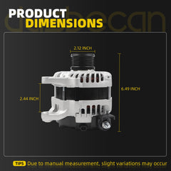 Alternator Compatible with Nissan Altima 2019-2022 2.5L L4 Platinum S SL SR SV 120A 12V Replaces# 231006CA0A A005TE0381ZX