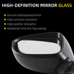 Driver Side Mirror Compatible with Nissan Rogue 2021-2023(5PINS) | Non-heated Manual Fold Power Glass Blind Spot Detection, Textured Black# NI1320332 963026RR0B 963746RR0A