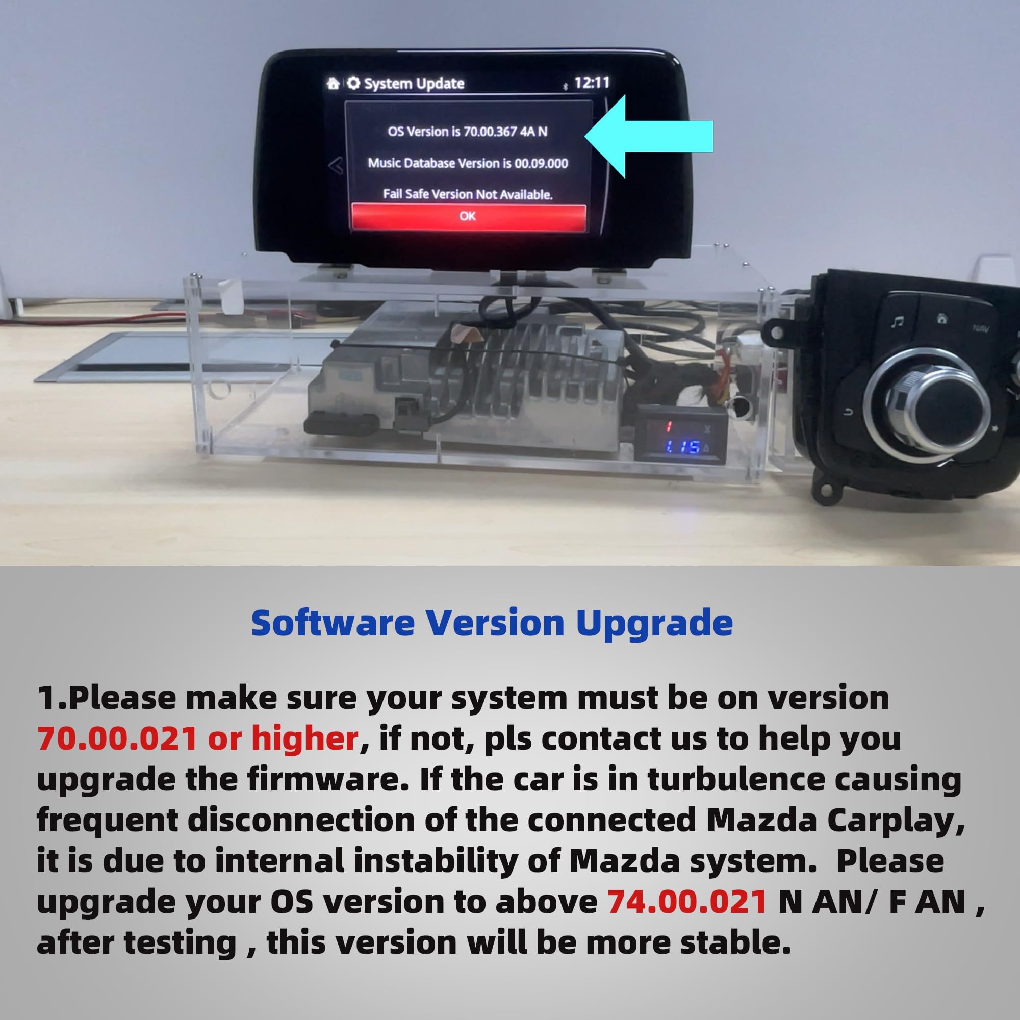 Mazda 00008FZ34 TK78-66-9U0C CarPlay & Android Auto Retrofit Kit – Direct Fit, No Screen Included