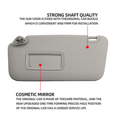 Grey Driver Left Side Sun Visor Compatible with Subaru Forester 2009 2010 2011 2012 2013 Replaces# 92011SC033LO