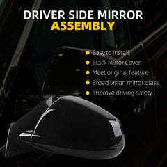 Left Driver Side Mirror Compatible with 2010-2016 Cadillac SRX with Power Heated Glass, Power Folding, Blind Spot Light, Memory, Temp Sensor Replace# GM1320528 22847418 (9+6Pins)