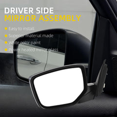 Left Side Mirror Compatible with 08-12 Honda Accord White 5 Pins 76258TA5A11 HO1320231 with Power Heated Glass, Manual Folding