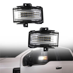 Dasbecan LED Tow Mirror Turn Signal Lamp w/DRL Compatible with Ford 17-26