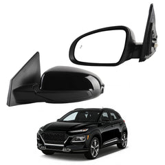 Driver Side Mirror Compatible With 2018-2023 Hyundai Kona Left Door Mirror w/Power Heated Glass, Manual Folding, Signal Light, Blind Spot Light Replace#87610J9130 (8pins) Black