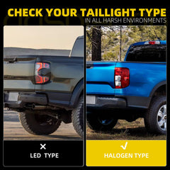 Tail Light Assembly Compatible With 2024-2026 Ford Ranger Halogen Type LED Lens Taillight Rear Lamp Left Driver Side Replace# N1WZ-13405-AV