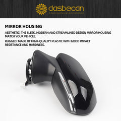 Left Driver Side Door Mirror Assembly Compatible with Toyota Camry 2018-2024 Power Heated Turn Signal Lights Glass Blind Spot Detection Manual Folding 7 Pins TO1320368 87940-06840