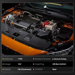 13552642 Alternator Compatible with Chevrolet Traverse Buick Enclave 2018-2022 3.6L V6 12V 170A 6-Groove Pulley CW Replaces# 13565647 13506432