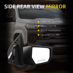 Side Rear View Mirror Compatible With 2023-2026 Chevy Colorado Power Glass Heated Bind Spot Door Mirrors Shell Trim Right Passenger Side Replace# 87845754 85655424 85655424-PFM(6 Pins)