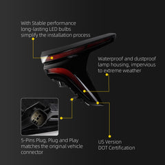 Passenger Tail Light Assembly Compatible with 2024-2026 Chevy Traverse Rear Right Lamp Outer with LED Replaces# 26565983