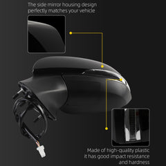 Left Driver Side Door Mirror Compatible with 2022-2024 Toyota Corolla Cross Heated Manual Folding Power Adjustable Glass Turn Signal Light Blind Spot Detection Painted TO1320431 (8pins)