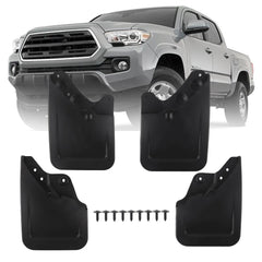 Mud Flaps Splash Guards Compatible with Toyota Tacoma 2024-2026 4PCS Front & Rear No Drilling Pickup Wide Mudguards Kit