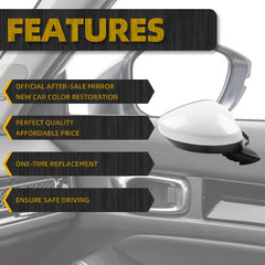 Passenger Right Side Mirror Compatible with 2022-2025 Honda Civic With Power Glass, Manual Folding, Match to Platinum White Pearl Replaces# HO1320350 76208T20A01 (3Pins)