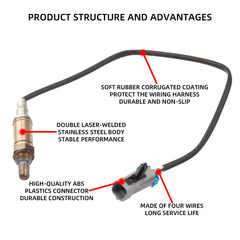 Oxygen Sensor Compatible with 2002-2005 Chevy Avalanche Silverado Suburban 1500 Tahoe GMC Sierra Yukon 1500 Escalade (Only Fit 5.3L) Replace# 250-24470 (4PCS)