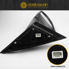 Left Driver Side Door Mirror Compatible with 2021-2024 Hyundai Elantra with Power Glass Blind Spot Detection(BSD) Manual Folding Black Painted Replace# 87610AB060, HY1320278 5Pins