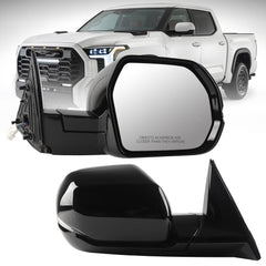 Side Mirror For 2022-2026 Toyota Tundra Right Passenger Side 7 Pin | Power Glass Blind Spot Heated Door Mirrors ViewMirror Assembly Replace# 879100C661