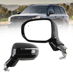 Driver Side Mirror Compatible With 2020-2026 Kia Telluride Power Heated Glass Blind Spot Turn Signal Electric Folding Left Door Mirror Replace# 87610-S9020 KI1320241 Eboy Black(10Pins)