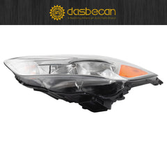 Halogen Headlight Assembly Compatible With Ford Focus 3rd Gen 2015-2018 w/o LED DRL Right Passenger Side Chrome Headlamp Replaces# F1EZ13008GS