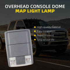 Overhead Console Dome Map Light Lamp Compatible With 2011-2016 Ford Super Duty F250 F350 F450 F550 Crew Cab Truck Replace#BC3Z-26519A70-BB,7l1A-13D776-C,BC3Z26519A70BB,7l1A13D776C(GREY)