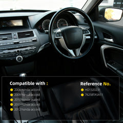 Left Driver Side Mirror Compatible with 2008-2012 Honda Accord with Power Heated Glass, Manual Folding, Black Mirror Cap Replace# HO1320231 76258TA5A11 (5Pins)