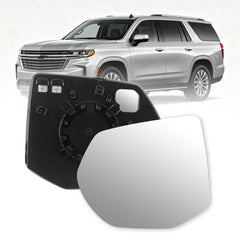 Side Mirror Glass For 2021-2026 GMC Yukon Chevy Suburban Driver Fit Cadillac Escalade Chevrolet Tahoe,Blind Spot,Heated,Left Side View Mirror,OE# 84315163 84642722 GM1324218 GM1324217