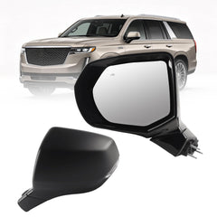 Dasbecan Side RearView Mirror Compatible with 2021-2024 Cadillac Escalade(ESV) Heated Blind Spot Mirror Memory Anti Glare Lens Power Folding Driver Left Side Door Mirror Replace 84977467 (15Pin)