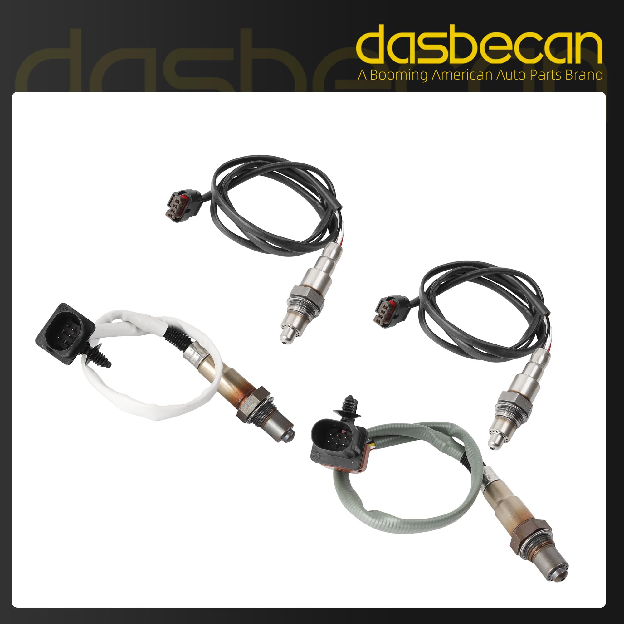 Oxygen O2 Sensor 4PCS Compatible with Ford F-150 2017-2020,Expedition 2018-2022, Lincoln Navigator 2021-2022 3.5LTurbo EcoBoost Left Right Upstream & Downstream Replaces# 234-5174 234-8017 - Dasbecan
