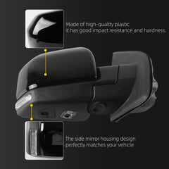 Passenger Side Mirror Compatible with 2015-2020 Ford F150 22pin | Electric folding Heated Temp Sensor Camera Memory Blind Spot Turn Signal Lamp Clearnce Puddle Lamp Right Door Black
