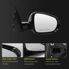 Side Rear View Mirror Compatible with 2021-2024 Chevy/Chevrolet Trailblazer LT Power Heated Power Glass Door Rearview Mirror Passenger Right GM1321670 42725572-PFM(5pin)