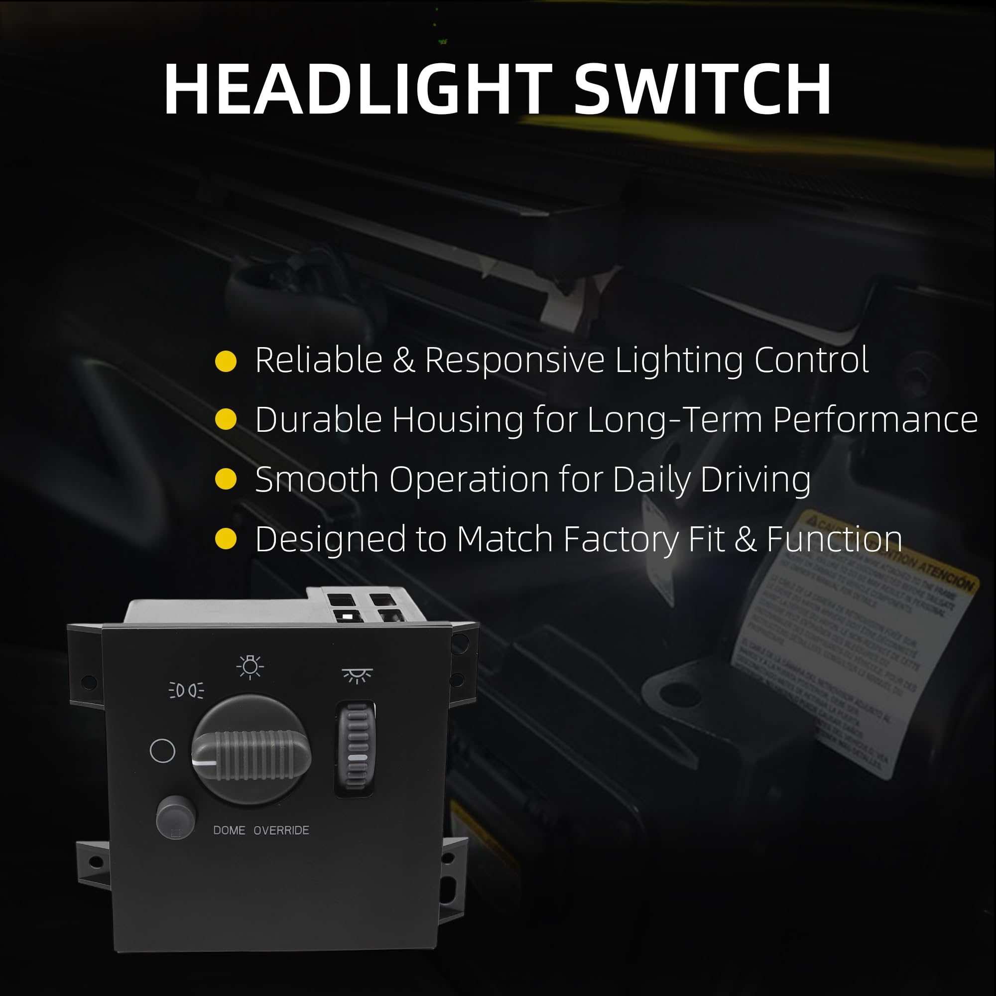 Headlight Switch Compatible with Chevy Blazer S10 1998-2003 GMC Jimmy Sonoma 1998-2001 Oldsmobile Bravada 1998-2001 Instrument Panel Headlamp Dimmer Replaces# 15029238 DS954 1S1733 - Dasbecan