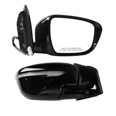 Passenger Mirror Black Compatible with 15-24 Nissan Murano 9Pins | Heated Power Folding Power Glass With Turn Signal Light Right Rear View Mirror Replaces 96301-5AP4A 963015AP4A
