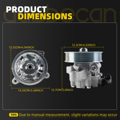 Power Steering Pump with Pulley with Reservoir Compatible with 2008-2012 Honda Accord L4 2.4L Replace 56100R40A03 56100R40P05 53701TA0A01