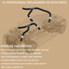 Dasbecan HVAC Engine Heater Hose Assembly Compatible With Buick Enclave 2008-2017 Chevrolet Traverse 2009-2017 GMC Acadia 2007-2017 Replaces# 20765678 626-562 25862088