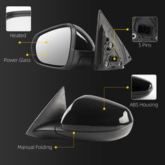 Dasbecan Side Rear View Mirror Compatible With 2024-2026 Chevy/Chevrolet Trax