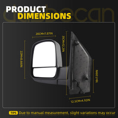 Dasbecan Side Mirror Compatible with 08-17 Chevy Express Black 6pins