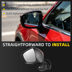Side Mirror For Mazda CX-5 2015 2016 Blind Spot Left 7 Pins Red Driver Side Rear View Mirror Power Glass Heated Turn Signal Light Manual Folding Door Mirrors OE# KR2569181A CLH85707051