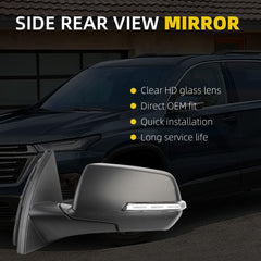 Side Rear View Mirror Compatible with 2022 2023 Chevy/Chevrolet Traverse LT Door Rearview Mirror Heated Turn Signal Blind Spot With HD Camera Driver Left 84952624(10pin)