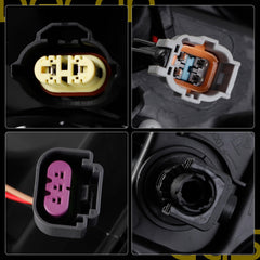 Right Halogen Headlight Assembly Compatible With Nissan Sentra For 2024-2025 Nissan Sentra S SV Models Halogen Headlamp Black Housing Replace# NI2503302 26010-6LY0A 260106LY0A