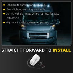 LED Front Cab Roof Marker Lamps Top Clearance Roof Running Light Compatible with Ram ProMaster 1500 2500 3500 2014-2023 Replace# 926-109 68232473AA 68232473AB 68232473AC (5 Pack)