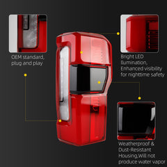 Tail Light Assembly LED Compatible With 2023-2026 Ford F250 F350 F450 Super Duty w/Blind Spot Taillight Rear Lamp Right Passenger Side Replace PC3Z-13404-C PC3B-13B504-C