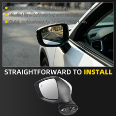 Side Mirror For Mazda CX-5 2015 2016 Blind Spot Left 7 Pins White Driver Side Rear View Mirror Power Glass Heated Turn Signal Light Manual Folding Door Mirrors OE# KR2569181A CLH85707051